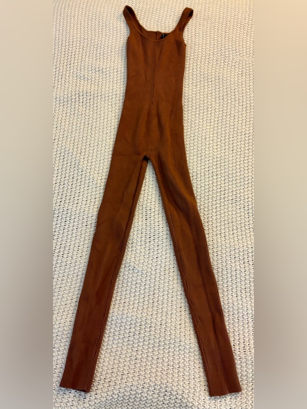 JLUXLABEL Ribbed Brown Knit Jumpsuit size S